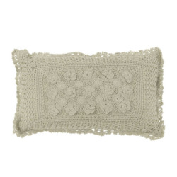 Světle zelený bavlněný polštář s krajkou Lace green - 50*10*30cm