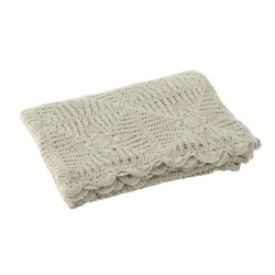 Světle zelený bavlněný krajkový ubrus Lace Green - 200*135cm