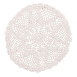 Bílé bavlněné kulaté prostírání krajka Lace white - Ø 32*0,5cm