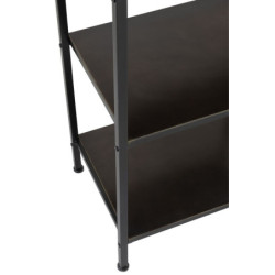Černý kovový policový regál se šuplíkem Valio Black - 54*38*140cm