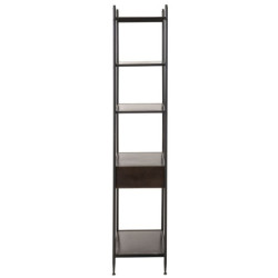 Černý kovový policový regál se šuplíkem Valio Black - 55*37*185cm