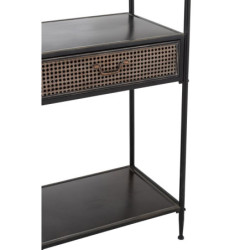 Černý kovový policový regál se šuplíkem Valio Black - 55*37*185cm