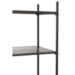 Černý kovový policový regál se šuplíkem Valio Black - 55*37*185cm