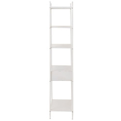 Bílý antik kovový policový regál se šuplíkem Valio White - 55*37*185cm