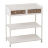 Bílý antik kovový konzolový stůl se šuplíky Valio White - 75*38*84cm
