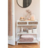 Bílý antik kovový konzolový stůl se šuplíky Valio White - 75*38*84cm