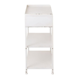 Bílý antik kovový konzolový stůl se šuplíky Valio White - 75*38*84cm