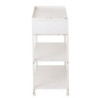 Bílý antik kovový konzolový stůl se šuplíky Valio White - 75*38*84cm