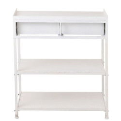 Bílý antik kovový konzolový stůl se šuplíky Valio White - 75*38*84cm