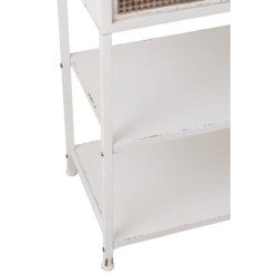 Bílý antik kovový konzolový stůl se šuplíky Valio White - 75*38*84cm