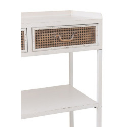 Bílý antik kovový konzolový stůl se šuplíky Valio White - 75*38*84cm