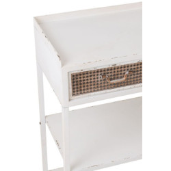 Bílý antik kovový konzolový stůl se šuplíky Valio White - 75*38*84cm