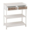 Bílý antik kovový konzolový stůl se šuplíky Valio White - 75*38*84cm