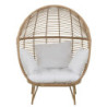 Béžové ratanové zahradní křeslo Lounge Beige Oval  - 115*110*148 cm