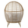 Béžové ratanové zahradní křeslo Lounge Beige Oval  - 115*110*148 cm