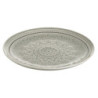 Světle šedý keramický servítovací talíř s ornamentem Boho grey L - Ø 33cm