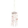 Závěsný věnec s růžovými peříčky a mušlemi Boho - Ø 15*75 cm