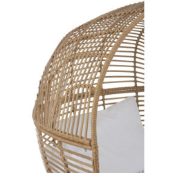 Béžové ratanové zahradní křeslo Lounge Beige Oval  - 115*110*148 cm