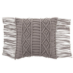 Polštář Macrame Taupe s třásněmi  - 45*45 cm