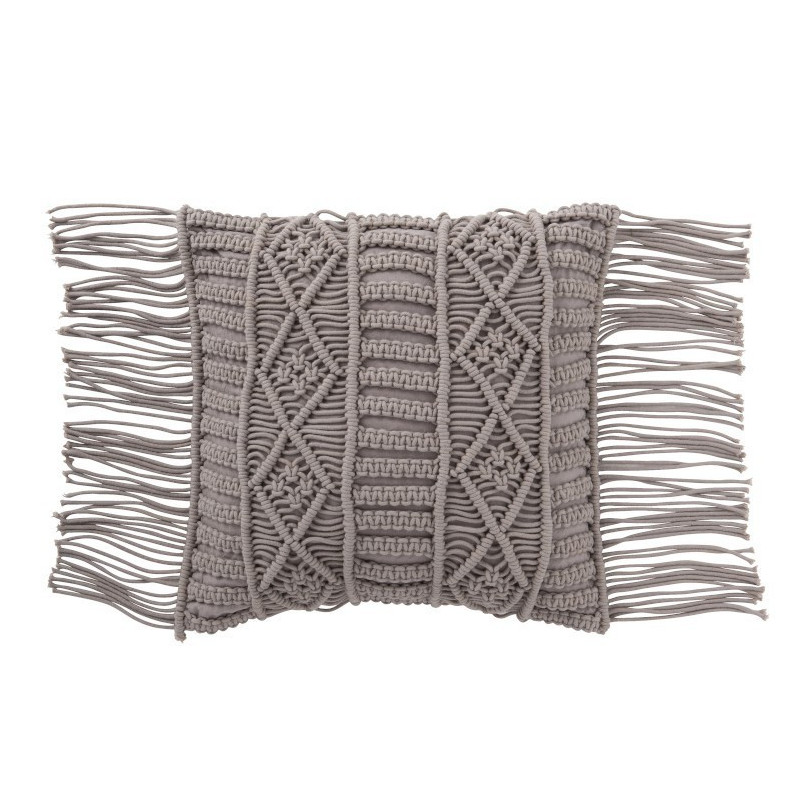 Polštář Macrame Taupe s třásněmi  - 45*45 cm