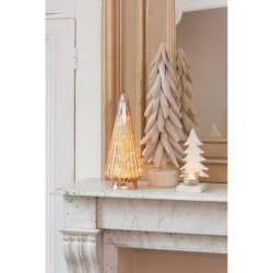 Svítící růžový skleněný stromek Tree Led - Ø 10*19cm
