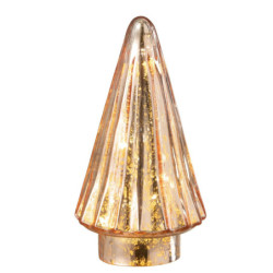 Svítící růžový skleněný stromek Tree Led - Ø 10*19cm