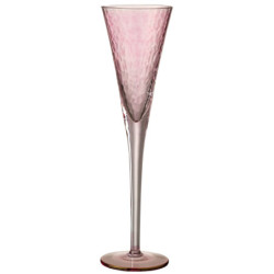 Růžová sklenička na šampaňské Oil transparent - Ø 7*28 cm
