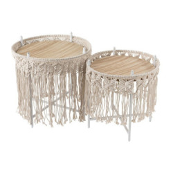 Kovový odkládací Boho stolek Macrame - Ø 43*45cm