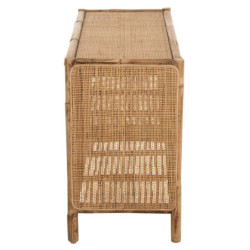 Hnědá antik ratanová komoda s výpletem Ozara - 100*40*65cm