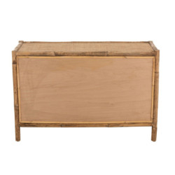 Hnědá antik ratanová komoda s výpletem Ozara - 100*40*65cm