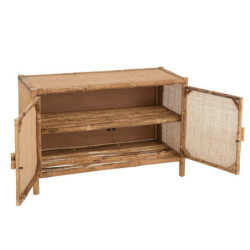 Hnědá antik ratanová komoda s výpletem Ozara - 100*40*65cm