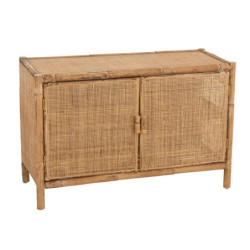 Hnědá antik ratanová komoda s výpletem Ozara - 100*40*65cm