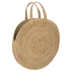 Přírodní veliká kulatá kabela do ruky Bag Round Grass - 50*5*58cm