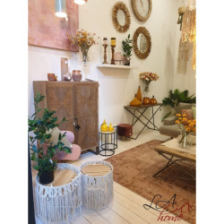 Kovový odkládací Boho stolek Macrame - Ø 43*45cm