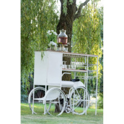 Bílý antik retro bar kolo na skleničky a 9lahví vína Bicycle - 173*64*119 cm