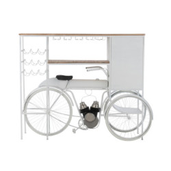 Bílý antik retro bar kolo na skleničky a 9lahví vína Bicycle - 173*64*119 cm