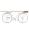 Bílý antik retro bar/konzolový stolek Bicycle - 185*36*85 cm