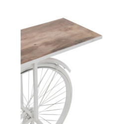 Bílý antik retro bar/konzolový stolek Bicycle - 185*36*85 cm