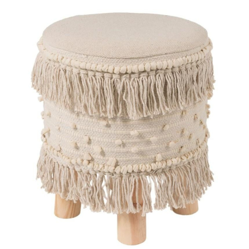 Stolička - podnožka Rond Ibiza Creme  - Ø 35 * 40 cm