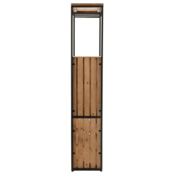 Černá kovovo-dřevěná barová skříň na skleničky a láhve vína Vine Cabinet - 60*30*160 cm