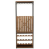 Černá kovovo-dřevěná barová skříň na skleničky a láhve vína Vine Cabinet - 60*30*160 cm