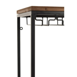 Černá kovovo-dřevěná barová skříň na skleničky a láhve vína Vine Cabinet - 60*30*160 cm