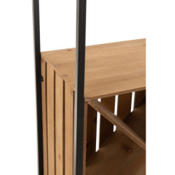 Černá kovovo-dřevěná barová skříň na skleničky a láhve vína Vine Cabinet - 60*30*160 cm