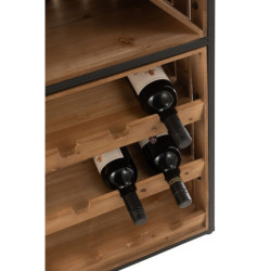 Černá kovovo-dřevěná barová skříň na skleničky a láhve vína Vine Cabinet - 60*30*160 cm