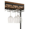 Černá kovovo-dřevěná barová skříň na skleničky a láhve vína Vine Cabinet - 60*30*160 cm