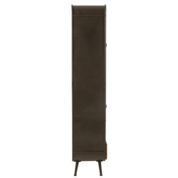 Černá kovovo-dřevěná skříň se šuplíky na nožičkách Closet High - 80*35*180 cm