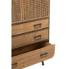 Černá kovovo-dřevěná skříň se šuplíky na nožičkách Closet High - 80*35*180 cm
