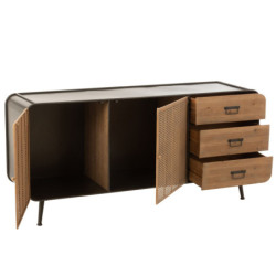 Černá kovovo-dřevěná komoda se šuplíky na nožičkách Closet High - 160*46*76 cm