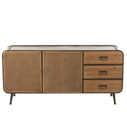 Černá kovovo-dřevěná komoda se šuplíky na nožičkách Closet High - 160*46*76 cm