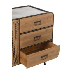 Černá kovovo-dřevěná komoda se šuplíky na nožičkách Closet High - 160*46*76 cm